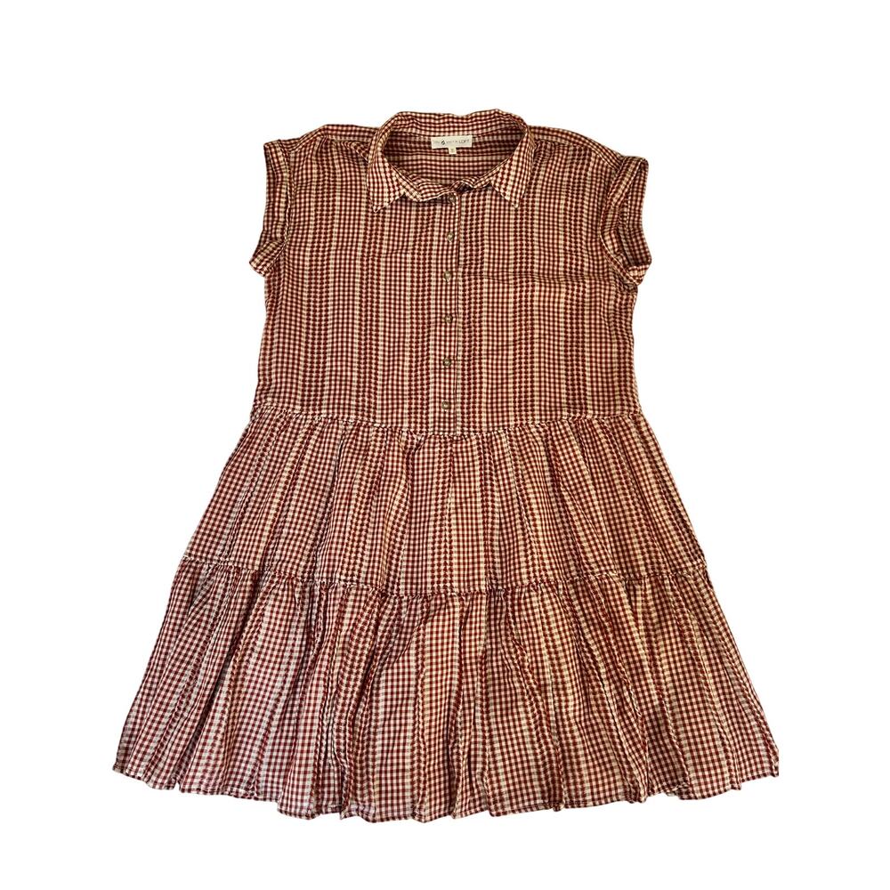 Lou and Grey Orange Gingham Dress by Loft